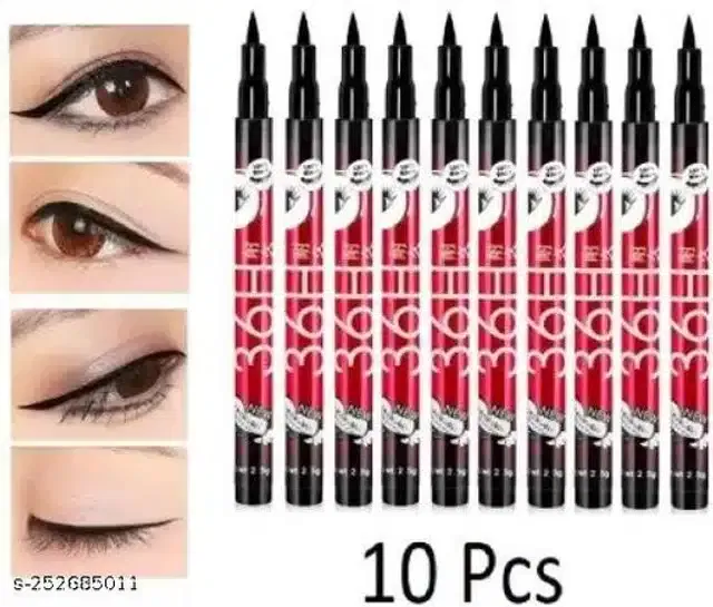 Eye Liner for Girls & Women (Multicolor, Pack of 10)