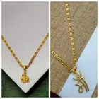 Designer Gold Plated Chain & Pendant for Women & Girls (Gold, 20 inches) (Pack of 2)