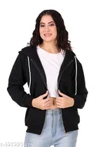 Fleece Solid Jackets for Women 