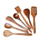 Wooden Utensils Set for Kitchen (Brown, Set of 7)