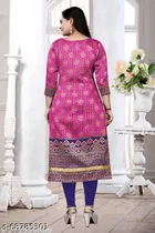 Banarasi Silk Printed Kurti with Dupatta for Women 