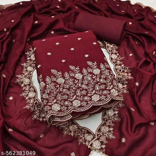 Punjabi/All Over Suits for Women (Red, 5.85 meter (S)