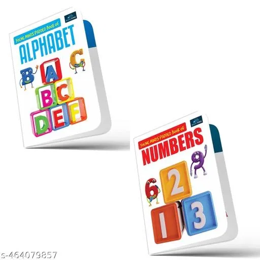 Young Minds Padded Book For Kids - Set Of 2 Books - Alphabet, Numbers Board Book,