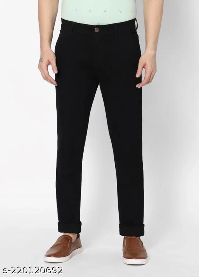 Denim Slim Fit Jeans for Men (Black, 34)