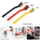 Plastic Wire Bristles Cleaning Brush (Multicolor, Pack of 3)