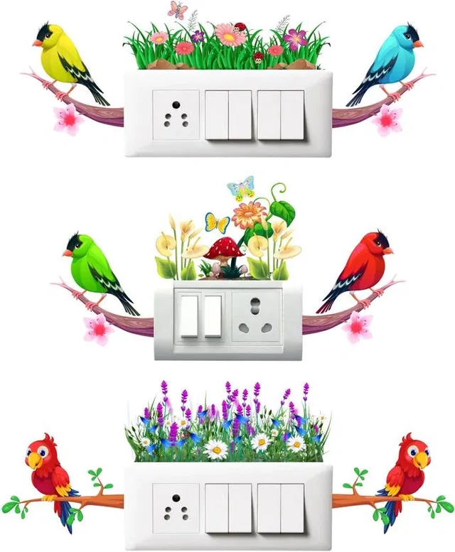 AVV Multi Birds Switch Board Sticker 8x13cm