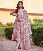 Viscose Rayon Printed Kurta with Pant & Dupatta for Women 