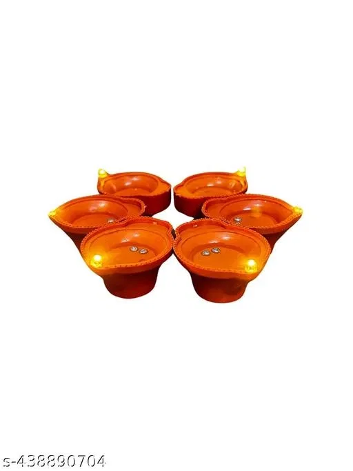 Water Sensored LED Diyas (Brown, Pack of 12)