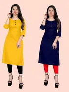 Crepe Solid Kurtis for Women 