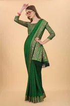 SVB Vichitra Silk Women Jacquard Saree With Un-Stitched Blouse 