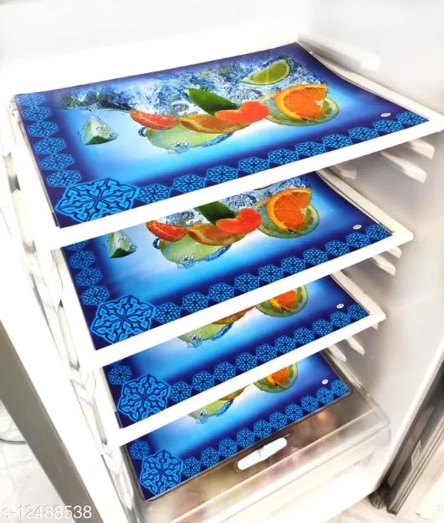 Waterproof Fridge Mats (Multicolor, Pack of 4)