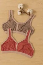 Hosiery Solid Non-Padded Bras for Women, Pack  of 2 