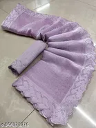 Jimmy Choo Solid Saree For Women, Purple