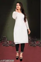 Net Kurti for Women, White 