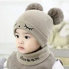 Woolen Cap with Neck Warmer for Kids 