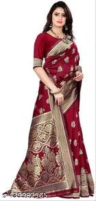 Art Silk Zari Woven Saree for Women 
