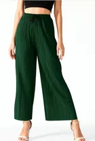 Sarina Loose Trouser / Pant for Women (Dark Green, L)