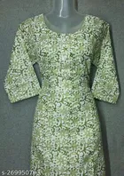 Cotton Blend Printed Kurti for Women 
