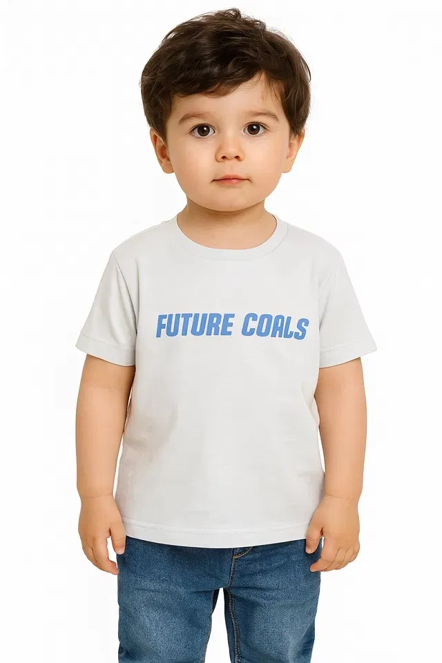 Round Neck Printed T-Shirt for Boys (White, 10-12 Years)