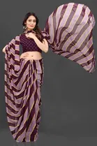 Trendy Georgette Saree with Blouse Piece For Women 