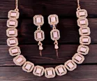 Alloy Choker Necklace with Earrings for Women 