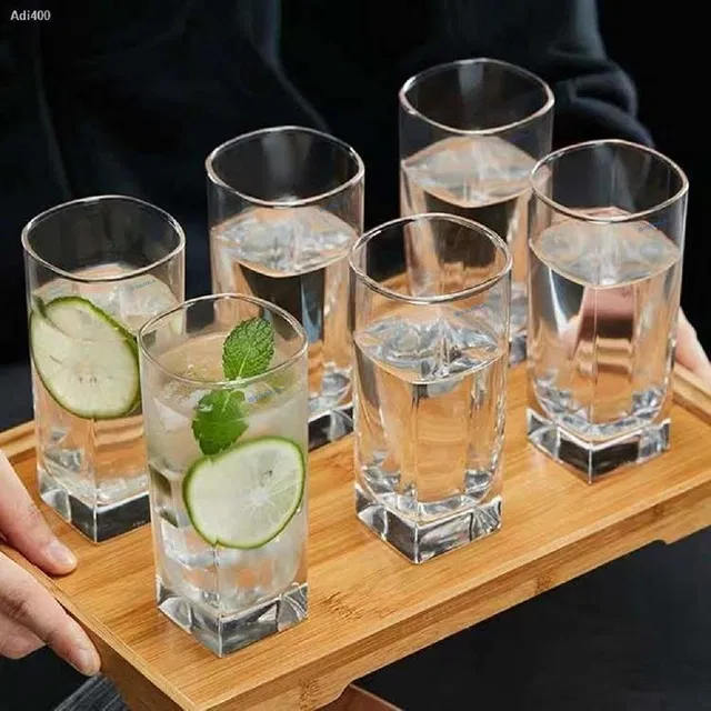 Afast Plaza 250 ml Water/Juice Glass Set (Glass, Clear) - Pack of 6