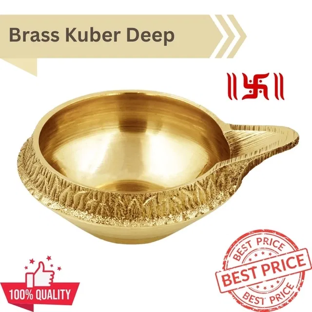Nitya Brass Kuber Diya (Gold, Medium)