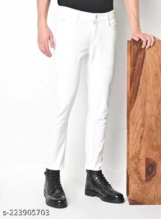 Denim Slim Fit Jeans for Men (Black, 28)