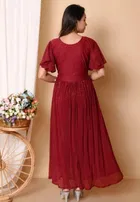 Cotton Blend Solid Dress for Girls 