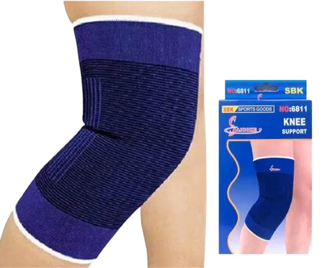 Polyester Solid Knee Sleeves for Women (Blue, Set of 1)