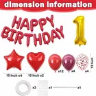 1st Happy Birthday Balloon Decoration Kit ,Red ,Set Of 1