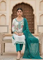 Embroidered Floral Patiala Suits for Women 