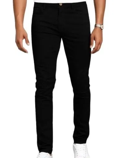 Denim Slim Fit Jeans for Men (Black, 34)