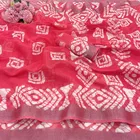 Linen Printed Saree for Women, Multicolor 