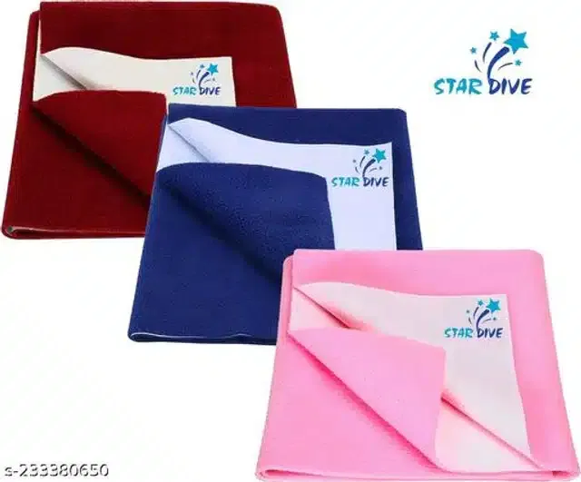 Cotton Mattress Protection Sheet (Multicolor, 28x20 inches) (Pack of 3)
