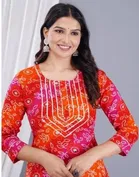 Rayon Floral Print Women's Kurta with Pant Set 