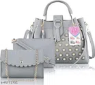 Handbags for Women (Grey, Set of 3)