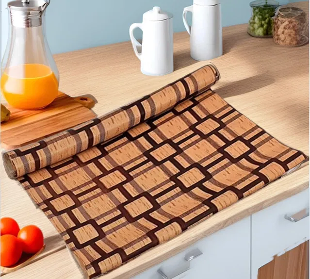 PVC Printed Shelf Mat Roll (Multicolor, 5 m)