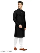 Solid Mandarin Neck Kurta for Men 
