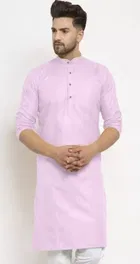 Full Sleeves Solid Kurta with Payjama for Men 