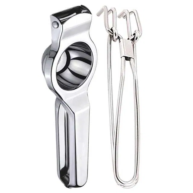 Oc9 Stainless Steel Lemon Squeezer & Utility Pakkad Kitchen Tool Set (O-4)
