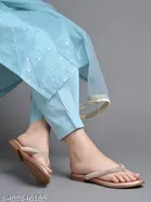 Embellished Synthetic Flat Sandals for Women 