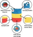 Canvas Laundry Basket,Multicolor,  