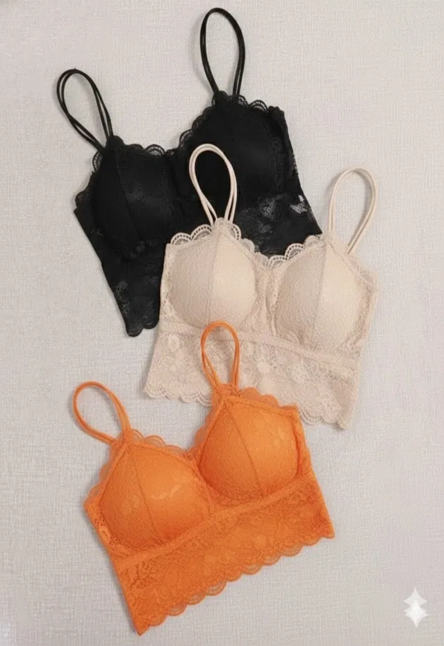 Cotton Solid Padded Bras for Women, Multicolour, Pack of 3 (32)