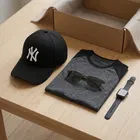 NY Black Cotton Cap for Men - Pack of 2