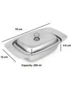 Dynore Butter dish Stainless Steel Serving Bowl 250 ml Silver 