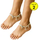 Alloy Anklets For Women, Set Of 1 (Silver) (Pack of 2)