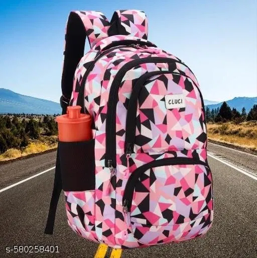 Fabric Backpack Bag, Pink