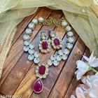 Stylish Kundan Necklace Set for Women, Green