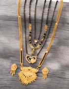 Combo of 4 Pcs Mangalsutras with Earrings Set for Women 